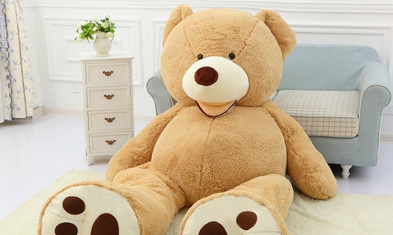 Realistic plush bear toy by Ancient Energy, soft and safe, with charming features and detailed fur for cuddling and play.
