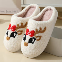 Ancient Energy Santa Claus cartoon cotton slippers with warm furry lining, perfect for winter cozy wear for couples.