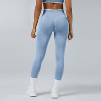 Ancient Energy seamless knitted high waist sports yoga pants in quick-drying, stretchable fabric, designed for active wear and comfort.