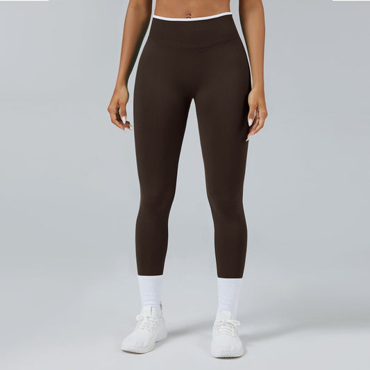 Ancient Energy seamless knitted high waist sports yoga pants, quick-drying and fitted for active exercise.
