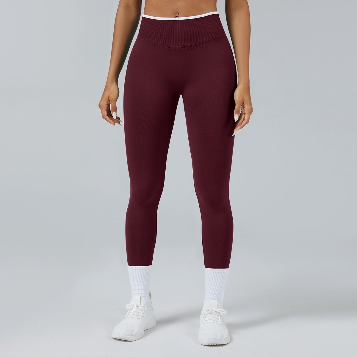 Ancient Energy seamless knitted high waist sports yoga pants, quick-drying and form-fitting for active wear.