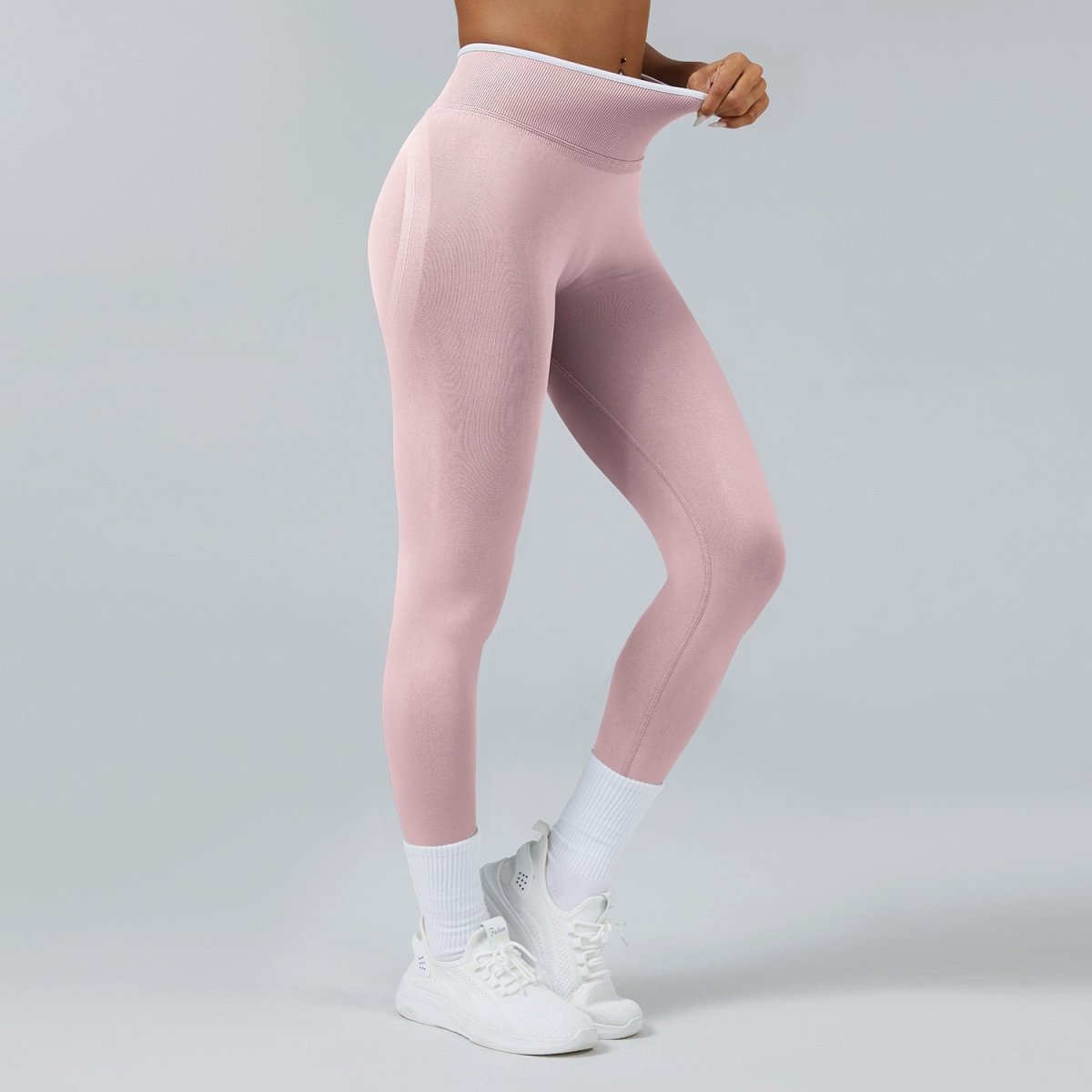 Ancient Energy seamless knitted high waist sports yoga pants, quick-drying and form-fitting for active wear.