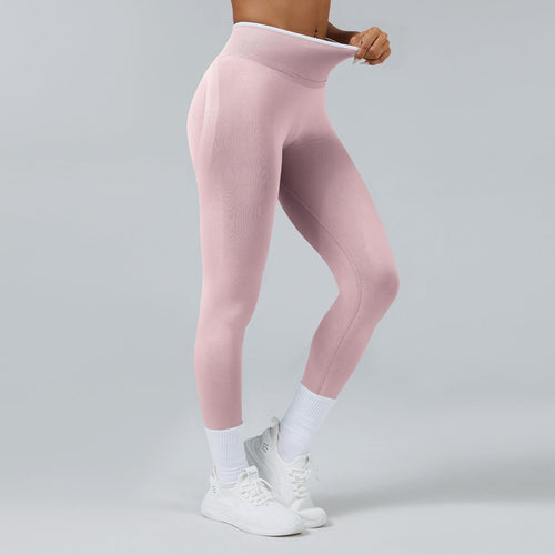 Ancient Energy seamless knitted high waist sports yoga pants, quick-drying and form-fitting for active wear.