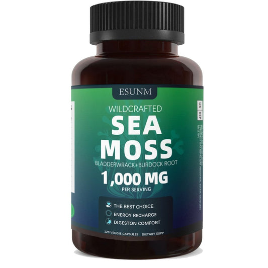 Ancient Energy Seaweed Compound Vitamin Capsules in a clear bottle, showing green capsules with label on a white background.