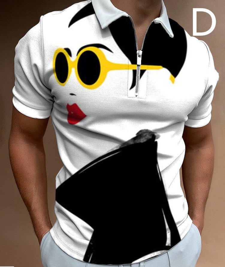 Ancient Energy men's short sleeve streetwear T-shirt with face art print, casual men's fashion shirt.