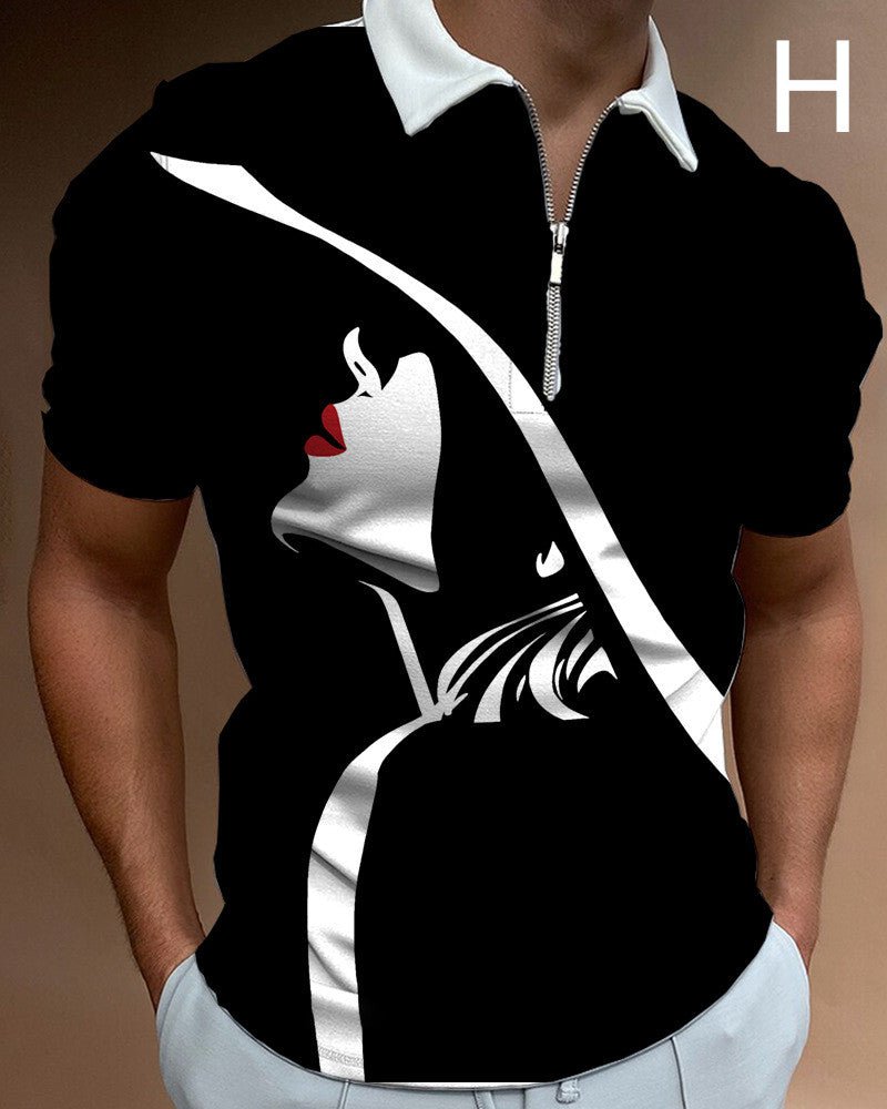 Ancient Energy men's short sleeve streetwear T-shirt with face art print, casual men's fashion shirt.