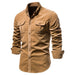 Blue men's long-sleeve college shirt by Ancient Energy, casual top with button-up design and comfortable fit.