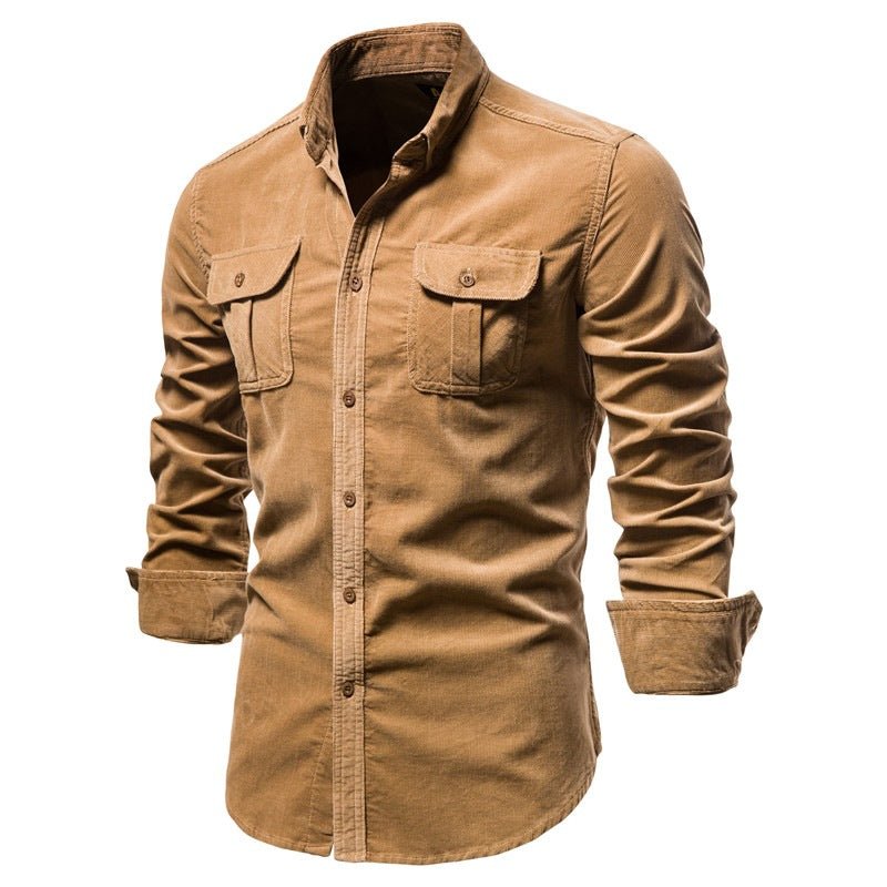 Blue men's long-sleeve college shirt by Ancient Energy, casual top with button-up design and comfortable fit.