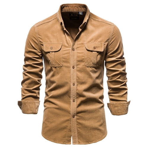 Blue long-sleeve college-style shirt for men by Ancient Energy, featuring a casual and comfortable design.