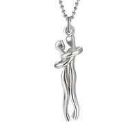 Unisex Simple Love Hug Necklace by Ancient Energy, featuring a minimalist heart design, perfect for couples Valentine's Day jewelry.
