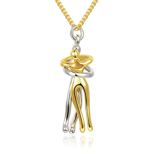 Unisex Simple Love Hug Necklace by Ancient Energy, featuring a minimalist couple jewelry design perfect for Valentine's Day.