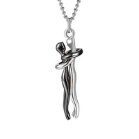 Unisex Simple Love Hug Necklace by Ancient Energy, couple jewelry with a heart-shaped pendant, perfect for Valentine's Day.