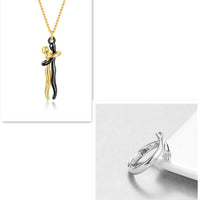 Unisex Simple Love Hug Necklace by Ancient Energy, featuring a sleek heart-shaped pendant, perfect for couples' jewelry.