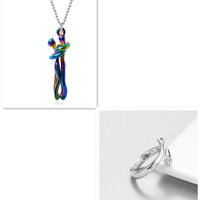 Unisex Simple Love Hug Necklace by Ancient Energy featuring a heart-shaped pendant, perfect for couple jewelry or Valentine's Day gift.