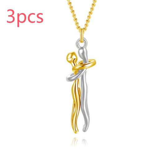 Unisex Simple Love Hug Necklace by Ancient Energy, featuring a sleek heart-shaped pendant, perfect for couples' jewelry.
