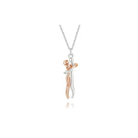 Unisex Simple Love Hug Necklace by Ancient Energy, featuring a sleek couple jewelry design for Valentine's Day gift.