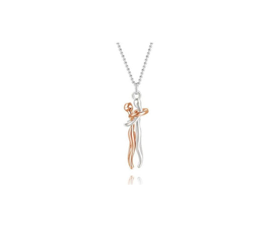Unisex Simple Love Hug Necklace by Ancient Energy, featuring a sleek couple jewelry design for Valentine's Day gift.