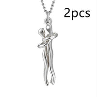 Unisex Simple Love Hug Necklace by Ancient Energy featuring a minimalist heart design, perfect for couples or Valentine's Day gift