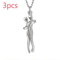 Unisex Simple Love Hug Necklace by Ancient Energy, featuring a minimalist heart-shaped pendant, ideal for couple jewelry.