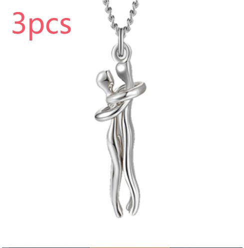Unisex Simple Love Hug Necklace by Ancient Energy, featuring a minimalist heart-shaped pendant, ideal for couple jewelry.