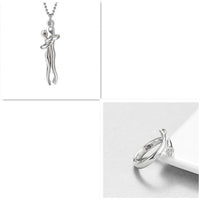 Unisex Simple Love Hug Necklace by Ancient Energy, featuring a minimalist couple jewelry design for Valentine's Day.