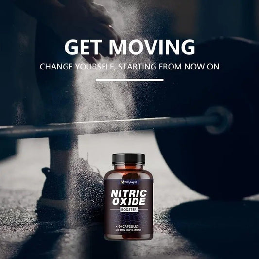 Ancient Energy Sinpuyle Nitric Oxide Endurance Capsules for athletes, showing the capsule bottle and supplement packaging.