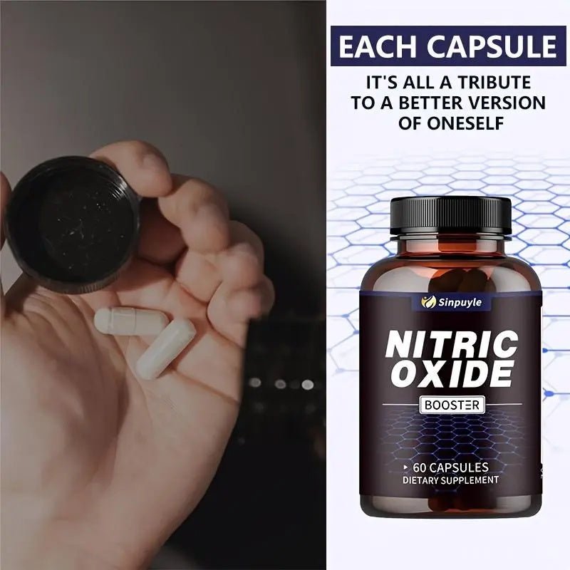 Ancient Energy Sinpuyle Nitric Oxide Endurance Capsules for athletes, showing the capsule bottle and supplement label.