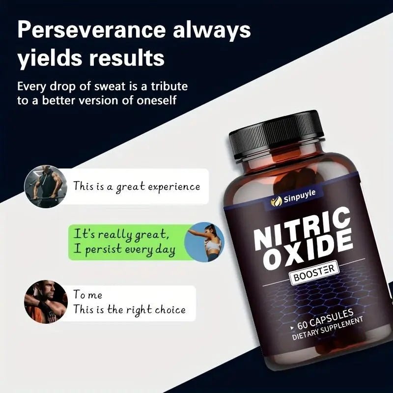 Ancient Energy Sinpuyle Nitric Oxide Endurance Capsules for athletes, showing the capsules in a clear container with athletic-themed background.