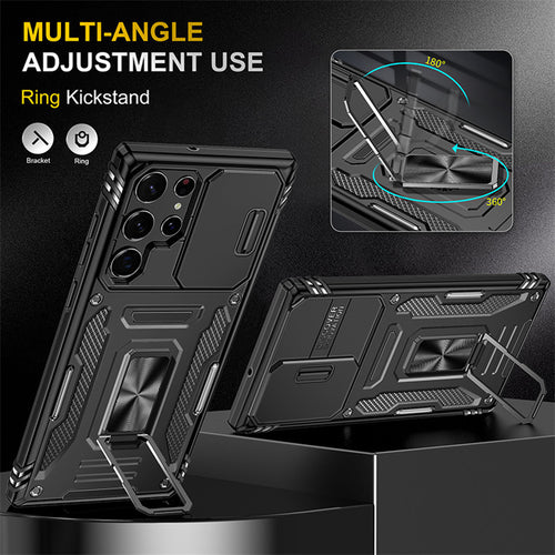Ancient Energy sliding window ring bracket multifunctional phone case with adjustable stand and protective cover for smartphones.