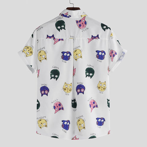 Printed men's slim fit shirt by Ancient Energy featuring a stylish pattern and modern design.