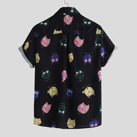Printed Slim Fit Men’s Shirt by Ancient Energy featuring a modern design and tailored fit, shown on a model.