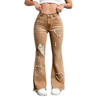 Pair of stylish casual denim jeans for women by Ancient Energy, featuring a classic fit and modern design.