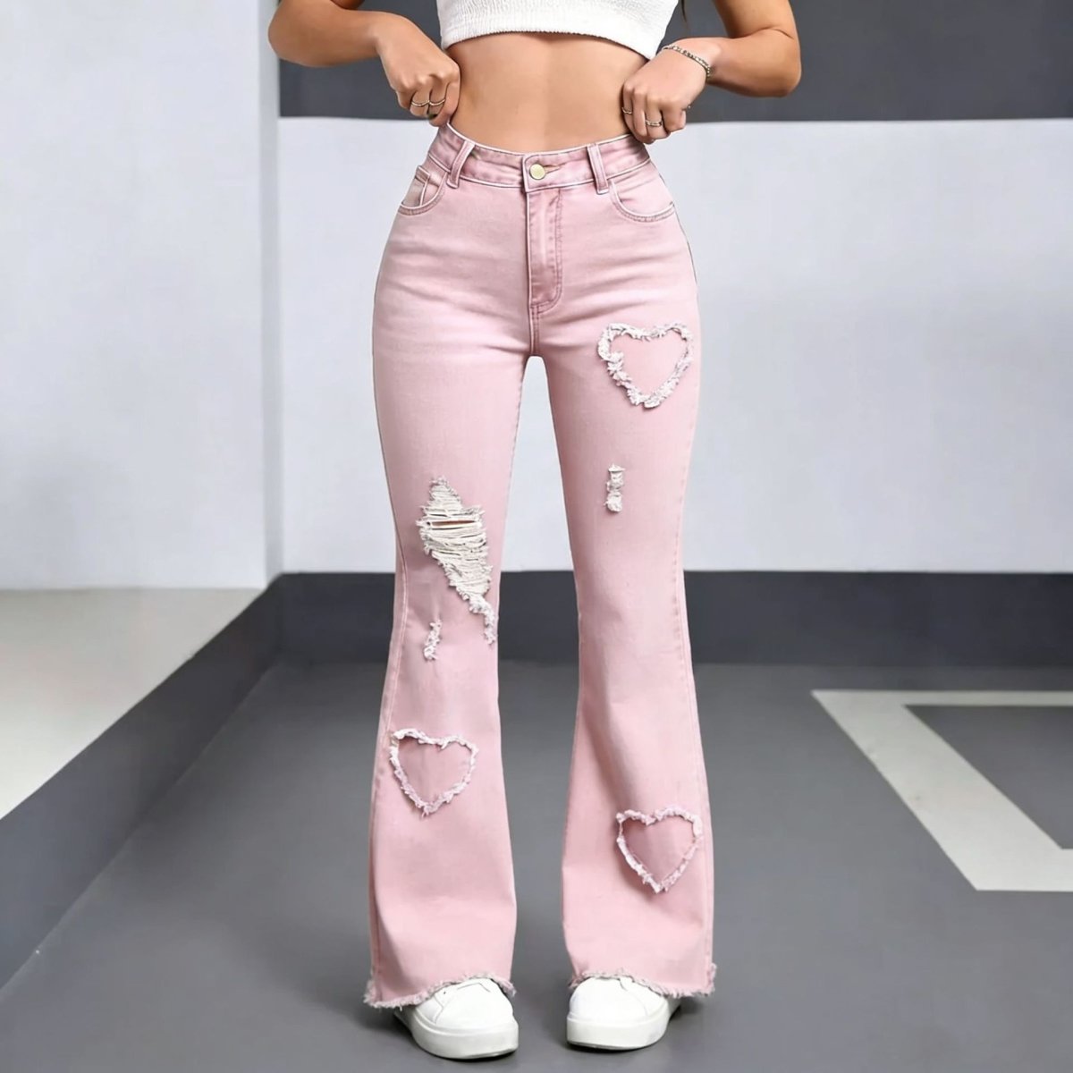 Light blue casual denim jeans for women by Ancient Energy, featuring a relaxed fit and classic five-pocket design.