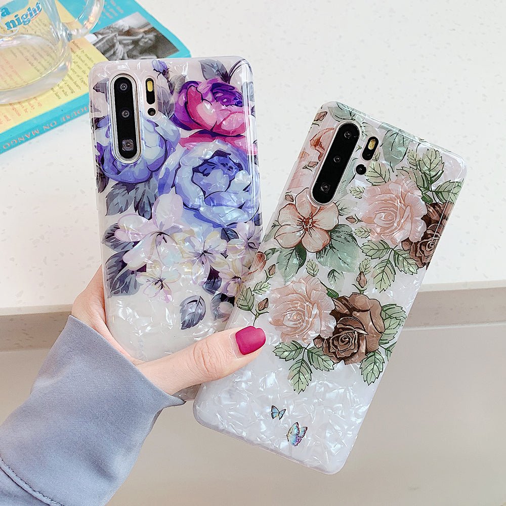 Ancient Energy retro flower phone case for Samsung Galaxy S21, S20, S10, S9, S8 Plus, featuring floral design and protective cover.