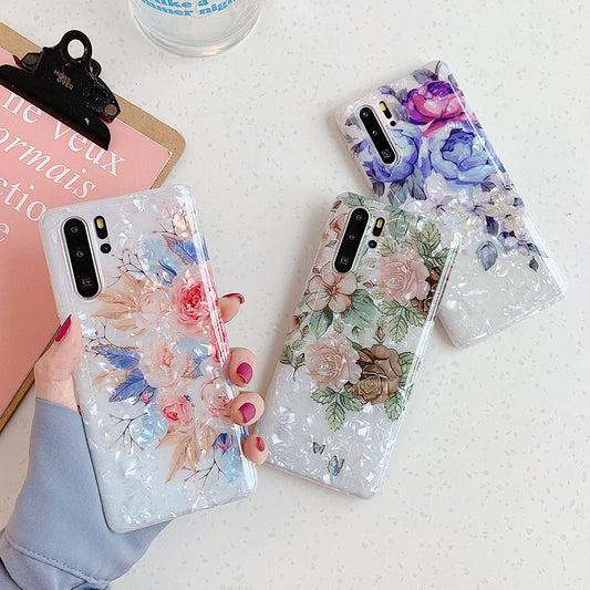 Ancient Energy retro flower phone case for Samsung Galaxy S21, S20, S10, S9, S8 Plus, featuring floral design and durable material.