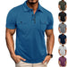 Ancient Energy men's summer polo shirt with lapel, button front, short sleeves, and pockets, ideal for outdoor fashion.