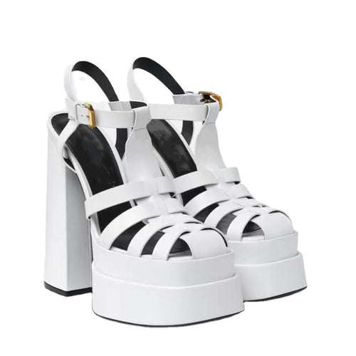 Ancient Energy summer thick high heels with fish mouth design, stylish European and U.S. fashion footwear