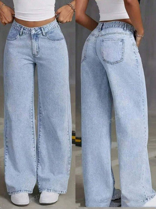 Ancient Energy women's high waist straight jeans in sweet and spicy style, showcasing classic denim fit and design.