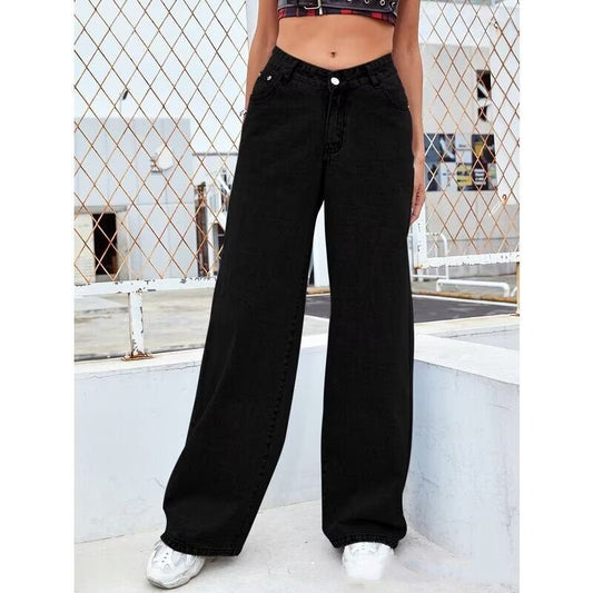 Ancient Energy women's high waist straight jeans in sweet and spicy style, showcasing fit and denim fabric.