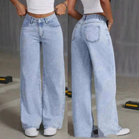 High waist straight jeans for women in sweet and spicy style by Ancient Energy, shown on a model with a casual outfit.