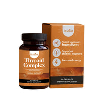 Ancient Energy thyroid health support capsule showing the supplement bottle and capsules on a white background.