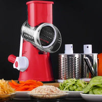 Ancient Energy round vegetable cutter and mandoline slicer for julienne potatoes, carrots, cheese, and grating vegetables.