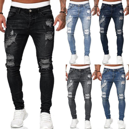 Vintage wash skinny jeans for men by Ancient Energy, featuring casual street style denim trousers with a modern fit.