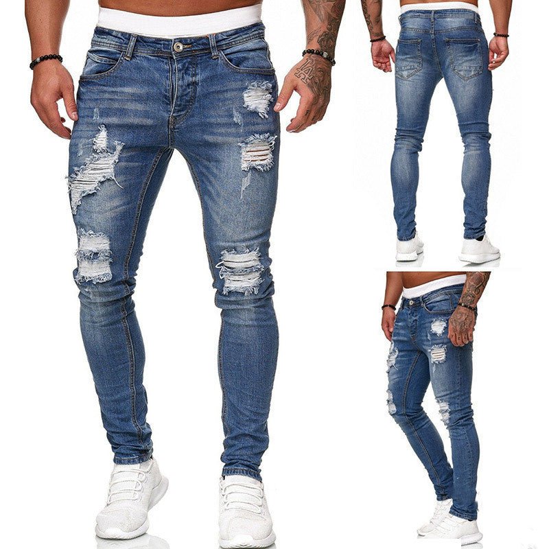 Men's vintage wash skinny jeans by Ancient Energy featuring casual street style denim trousers with a modern fit.