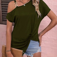 Women’s off-shoulder blouse by Ancient Energy featuring a summer irregular design and stylish casual top.