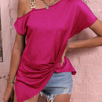 Women’s off-shoulder blouse by Ancient Energy featuring summer irregular design and stylish top shirt with a relaxed fit.