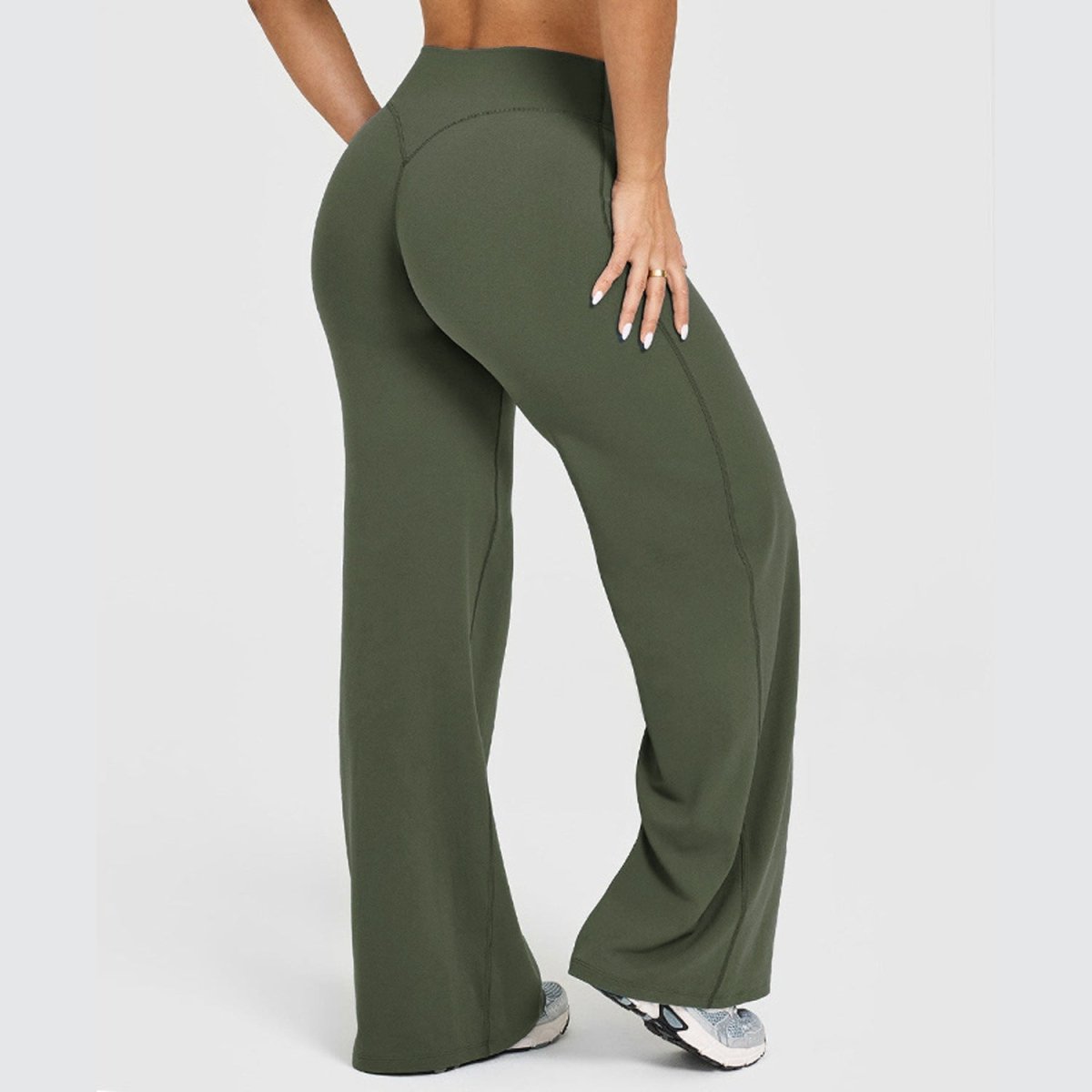 Ancient Energy women's straight-leg yoga pants with a comfortable fit, ideal for exercise and fitness activities.