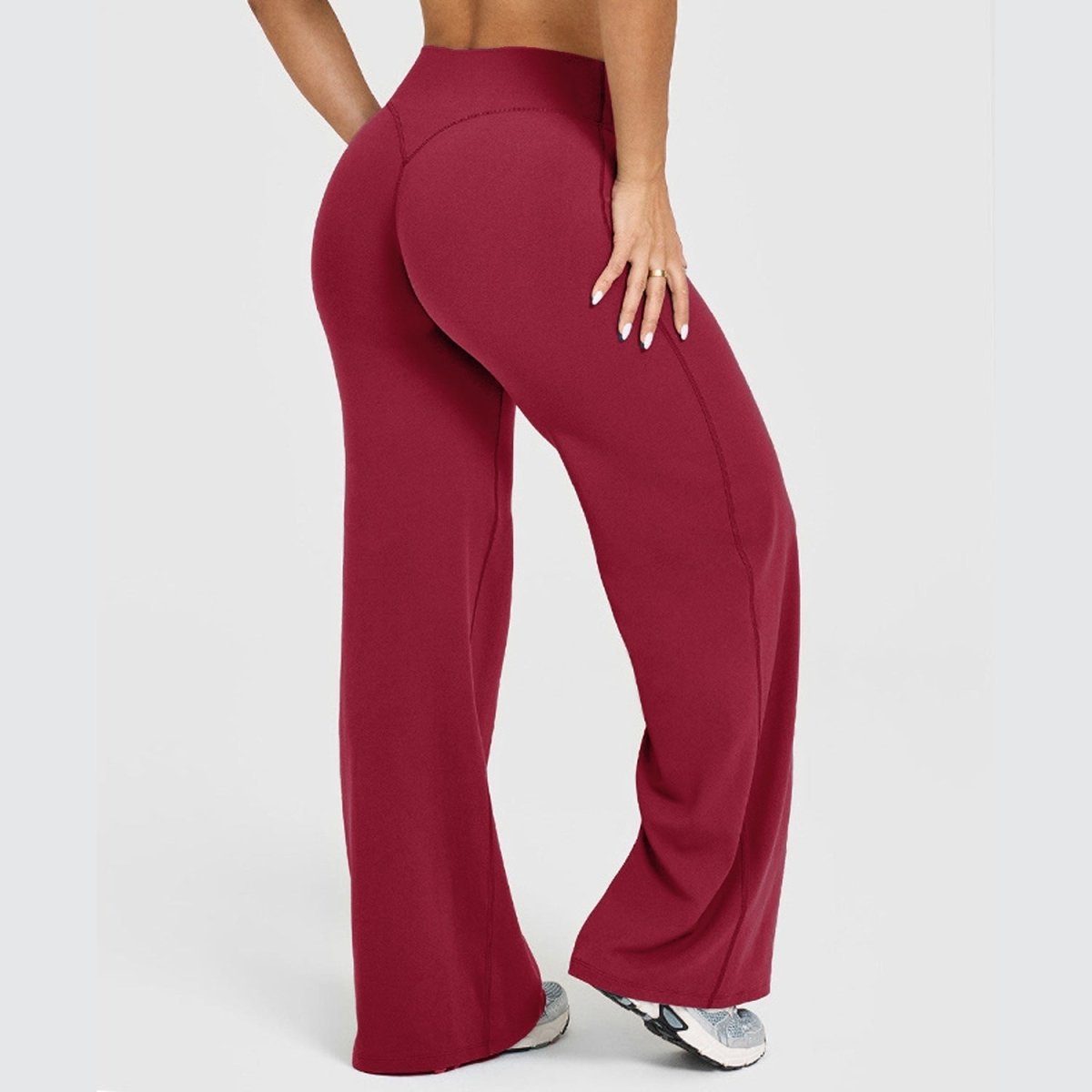 Women's straight-leg yoga pants by Ancient Energy, designed for exercise and fitness, featuring comfortable, flexible fabric.