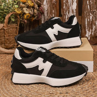 Ancient Energy women's chunky-soled sneakers with lace-up design, casual shoes with thick rubber soles and modern style.