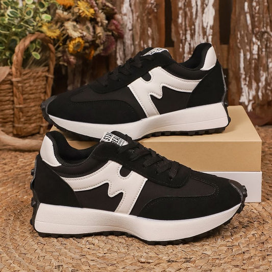 Ancient Energy women's chunky-soled sneakers with lace-up design, casual shoes with thick rubber soles and modern style.